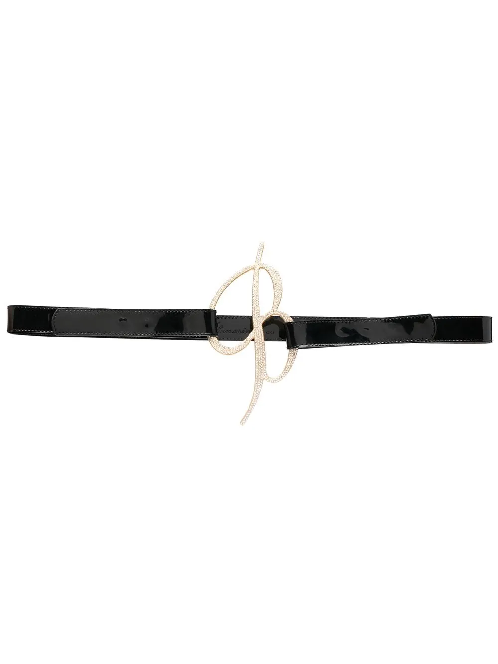 

Blumarine embellished logo-plaque belt - Black