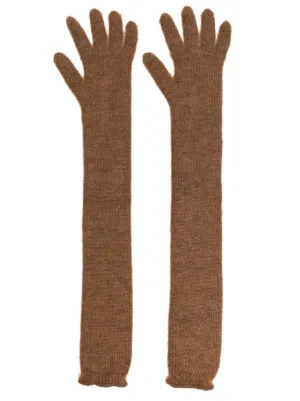 Miu Miu Wool And Cashmere Gloves | Brown | FARFETCH