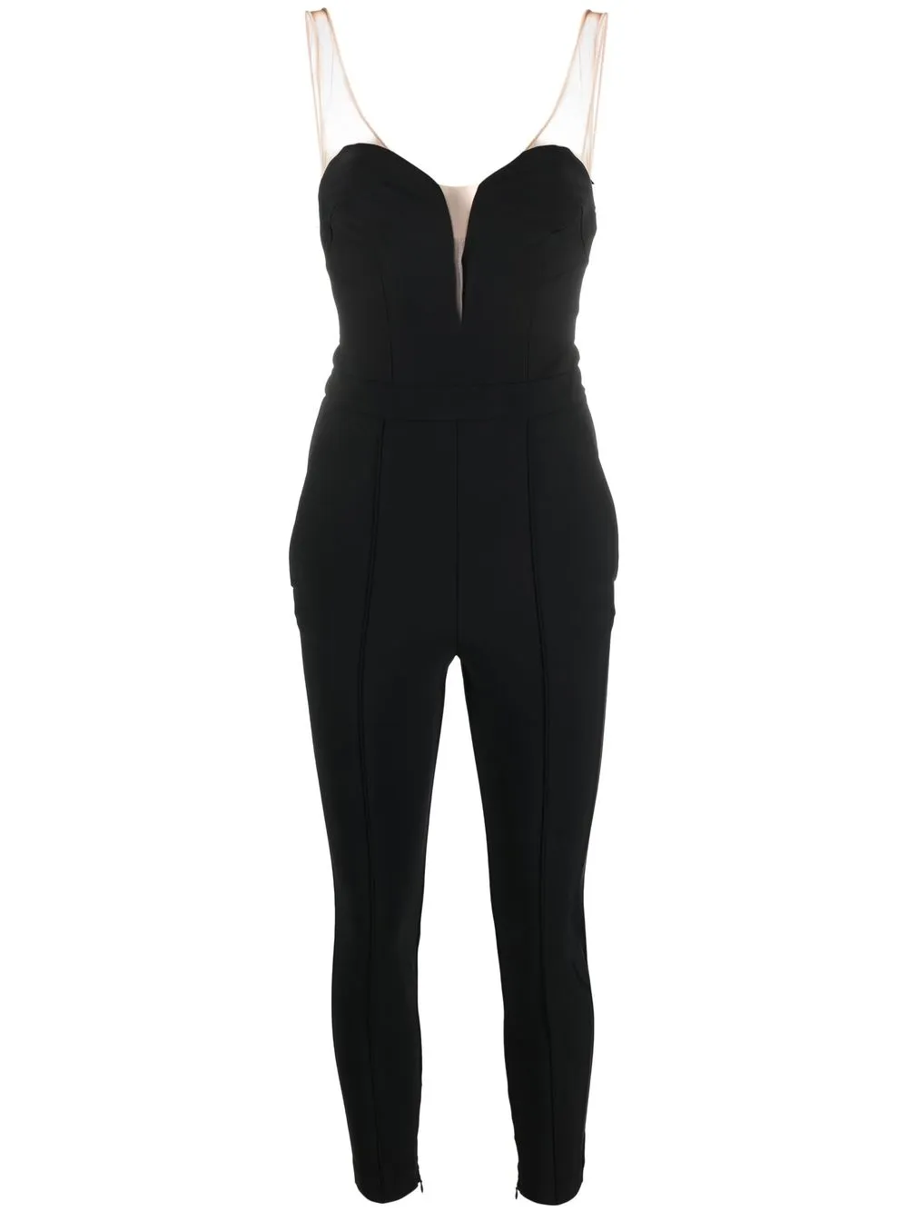 

Elisabetta Franchi jumpsuit con panel traslúcido - Negro