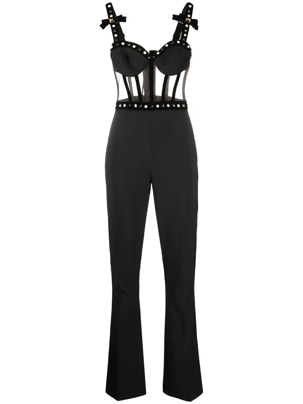 

Elisabetta Franchi jumpsuit de tul - Negro