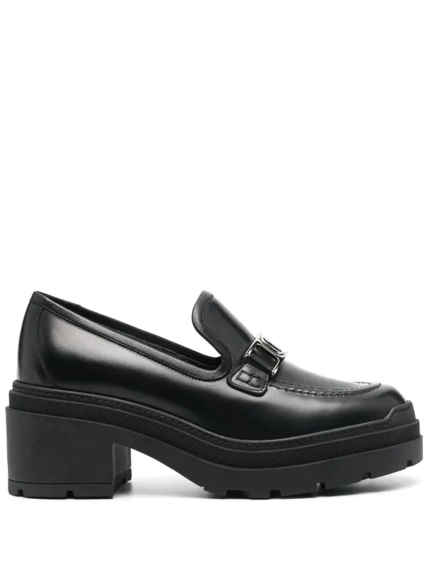 Ferragamo ヴァラ チェーン レザーローファー | ブラック | FARFETCH JP