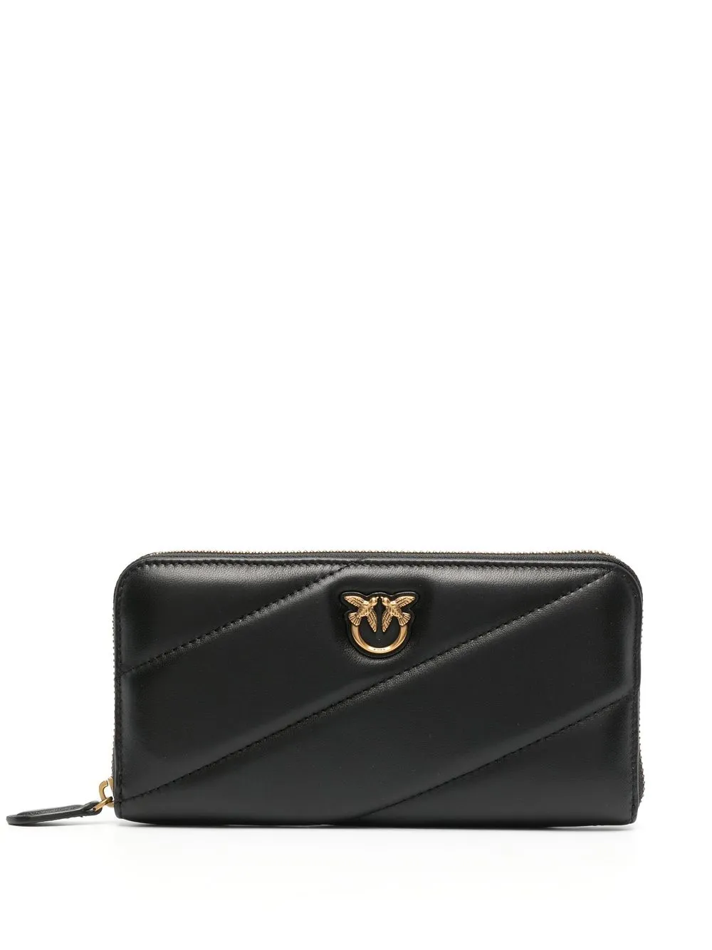 

PINKO cartera capitonada con placa del logo - Negro