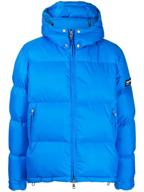 White:Space logo-patch hooded padded jacket 