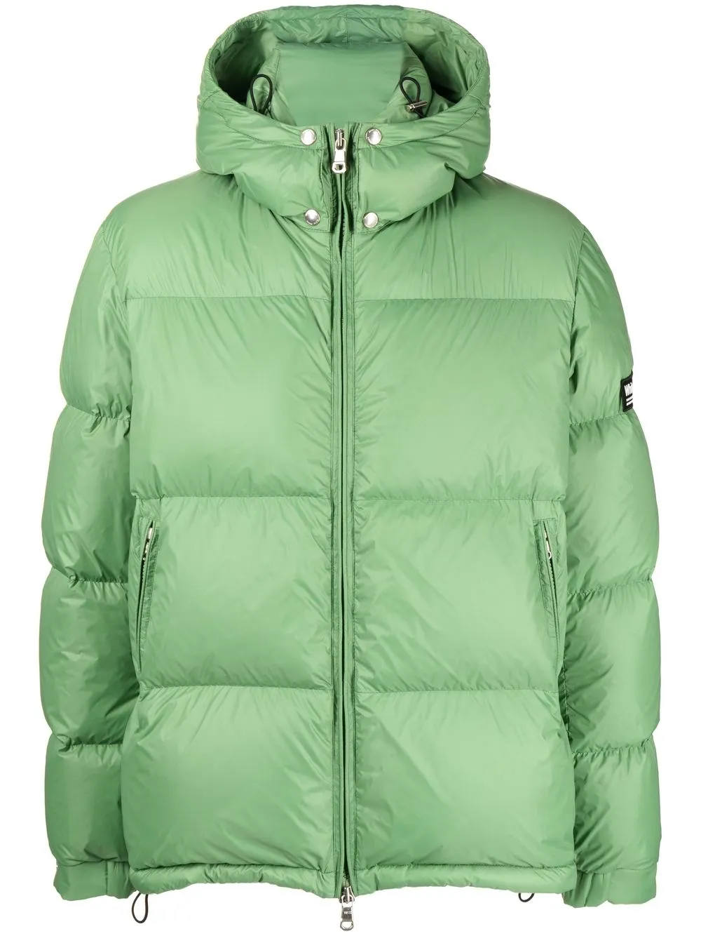 White:Space logo-patch hooded padded jacket - Green