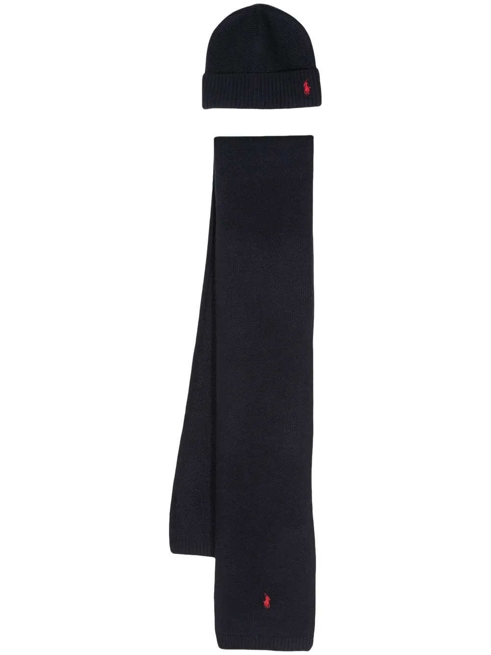 

Polo Ralph Lauren logo-embroidered wool-blend scarf - Blue