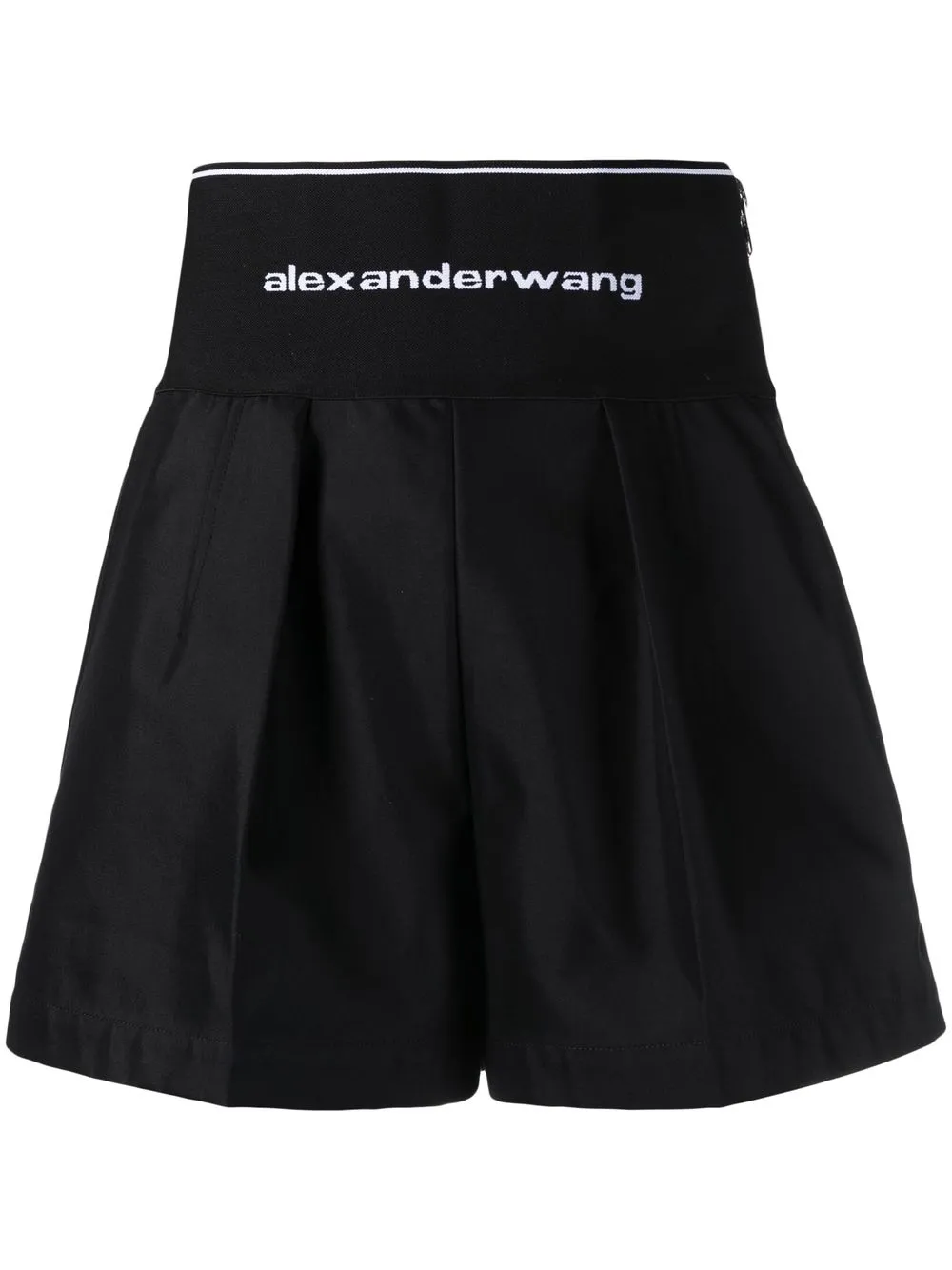 

Alexander Wang logo-waist pleat-detail shorts - Black