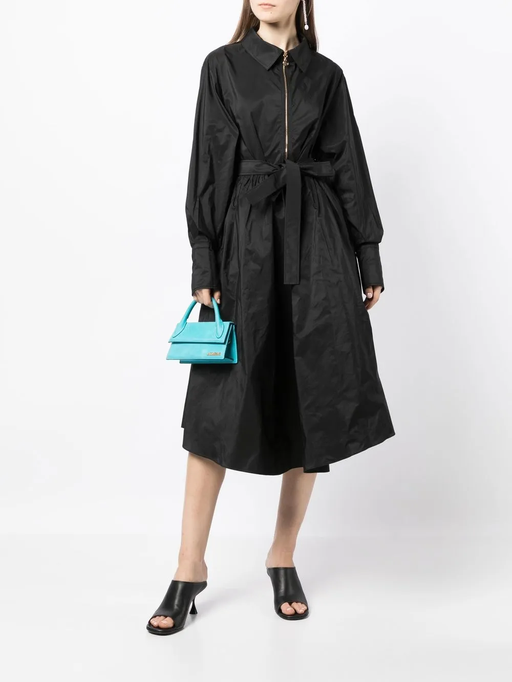 Patou Jurk met gestrikte taille - Zwart