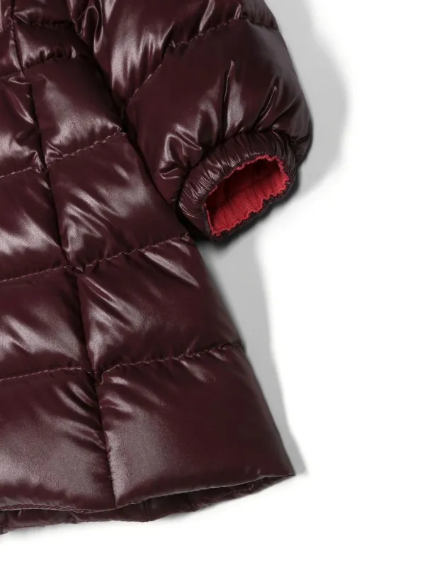 Moncler burgundy sale coat