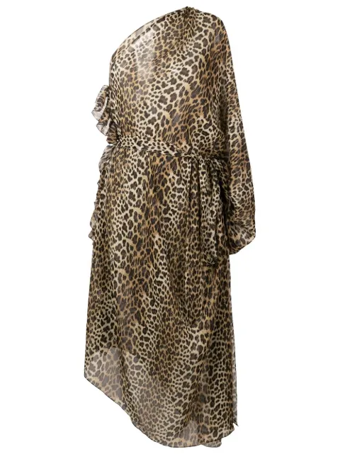 Olympiah leopard print silk beach dress