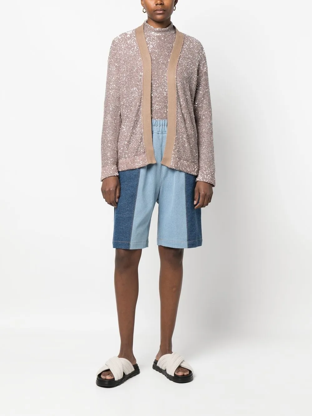 Fabiana Filippi Vest met pailletten - Beige