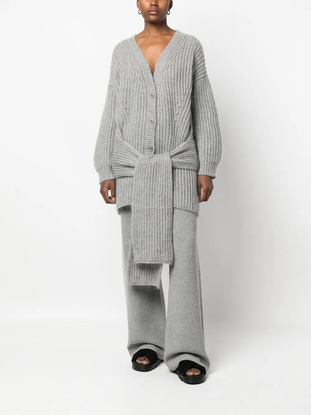 Fabiana Filippi Vest met ceintuur - Grijs