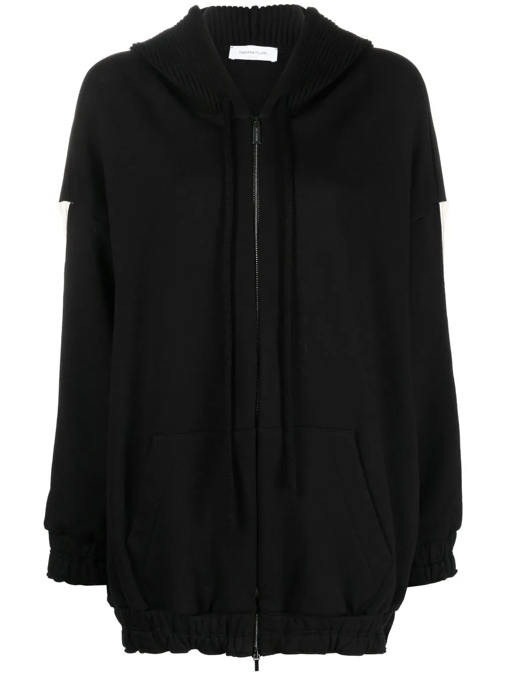 

Fabiana Filippi colour-block oversize zipped hoodie - Black