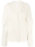 Fabiana Filippi drop-shoulder rib-knit cardigan - White