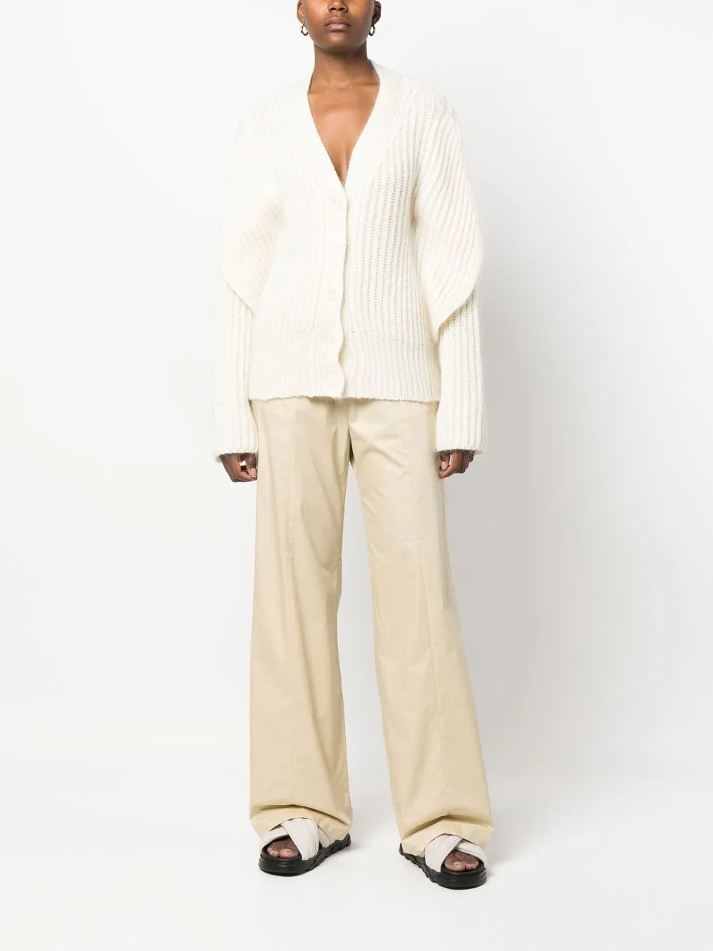 Fabiana Filippi drop-shoulder rib-knit Cardigan - Farfetch