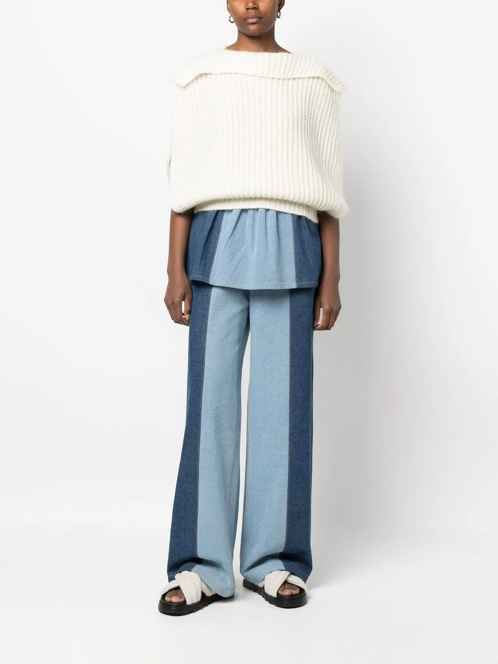 Fabiana Filippi Broek met wijde pijpen - Blauw