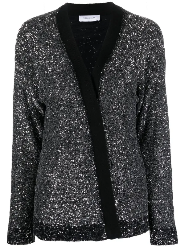 Sequin open front sales cardigan