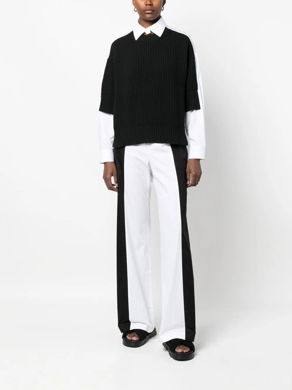 Fabiana Filippi point-collar layered-effect Jumper - Farfetch