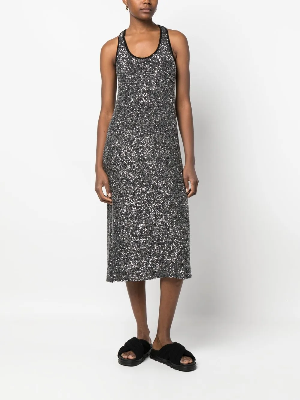 Fabiana Filippi robe mi-longue brodée de sequins à design sans manches | Robes en maille | Image 2