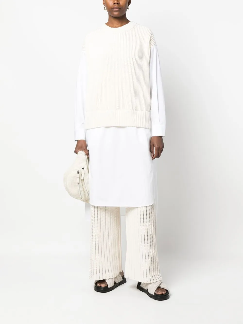 Fabiana Filippi Gelaagde blousejurk - Beige