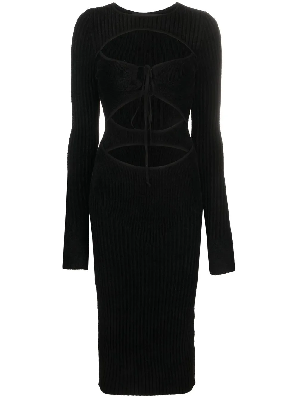 

ANDREĀDAMO vestido corto de canalé con aberturas - Negro