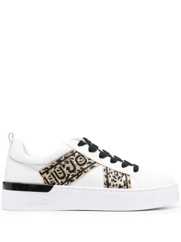LIU JO leopard-detail Logo Sneakers - Farfetch