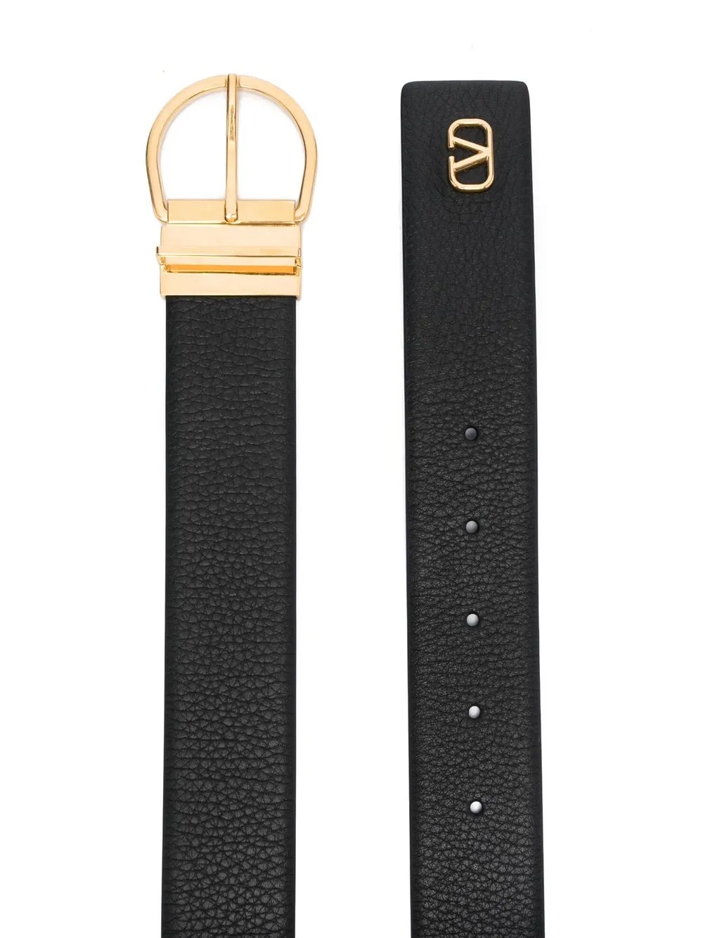 Shop Valentino Vlogo Leather Belt In Schwarz