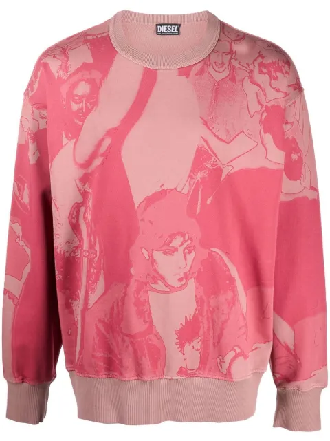 Diesel graphic-print long-sleeve sweatshirt