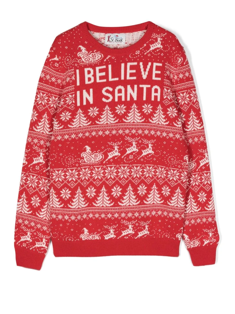 

MC2 Saint Barth Kids intarsia-knit crew-neck jumper - Red