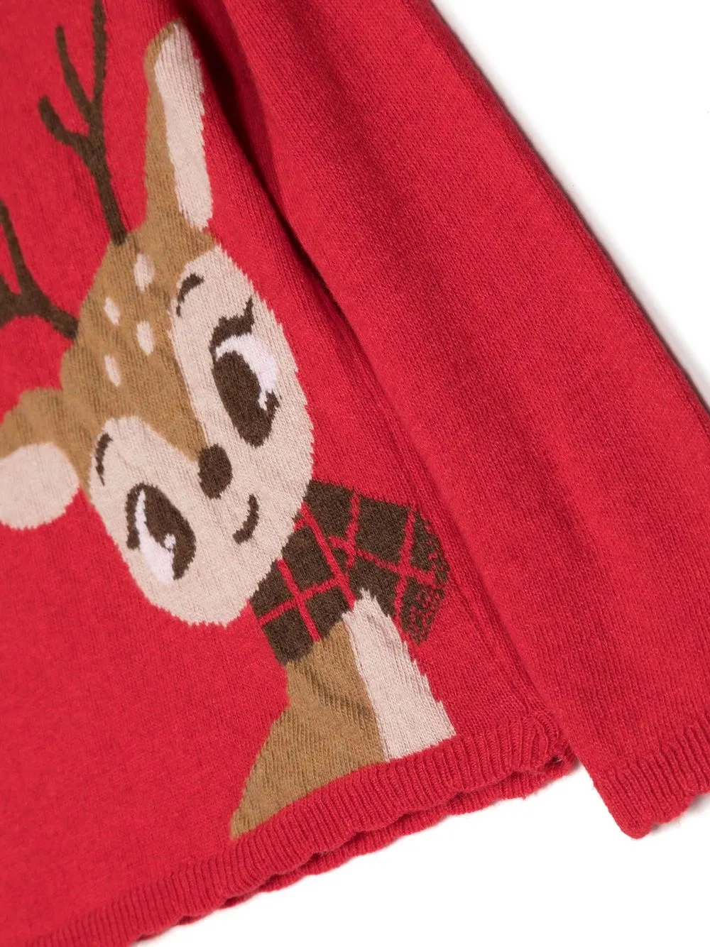 Shop Patachou Reindeer-knit Jumper In Red