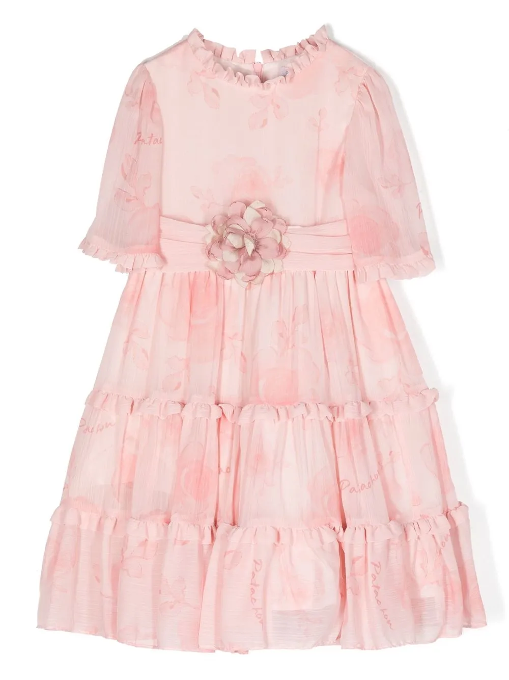 

Patachou floral-print frilled chiffon dress - Pink