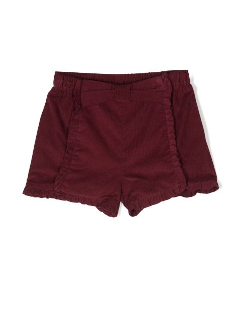 Patachou corduroy ruffle-hem shorts