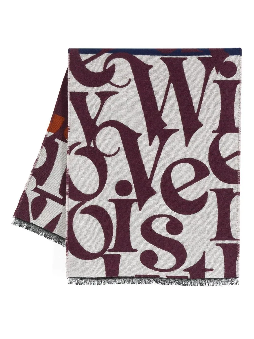 

Vivienne Westwood logo-print wool scarf - Purple