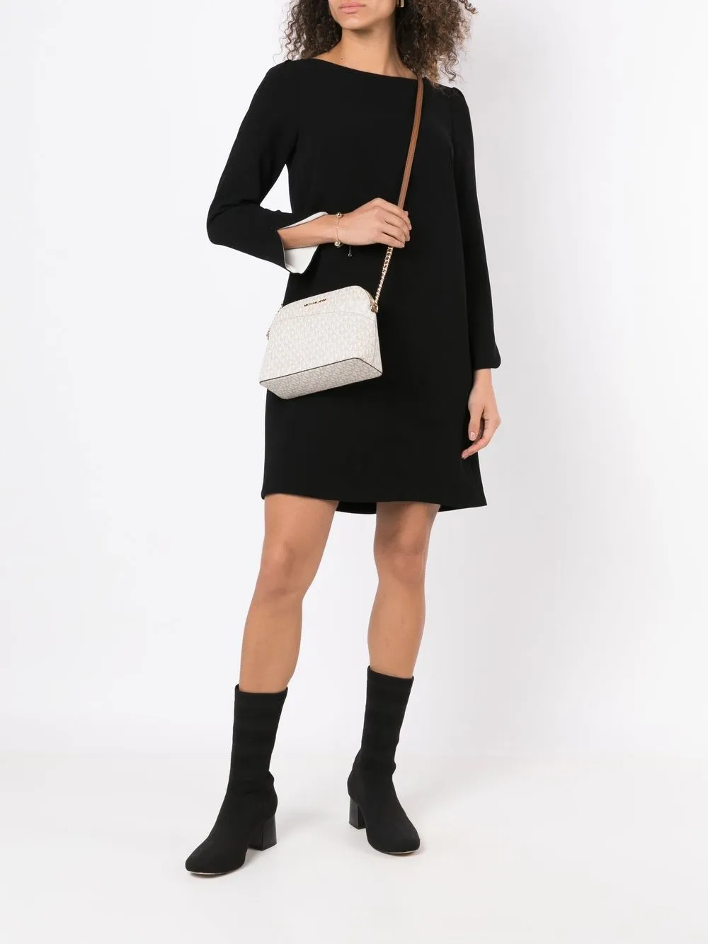  Michael Michael Kors Umhängetasche Mit Monogrammmuster   Weiß 
