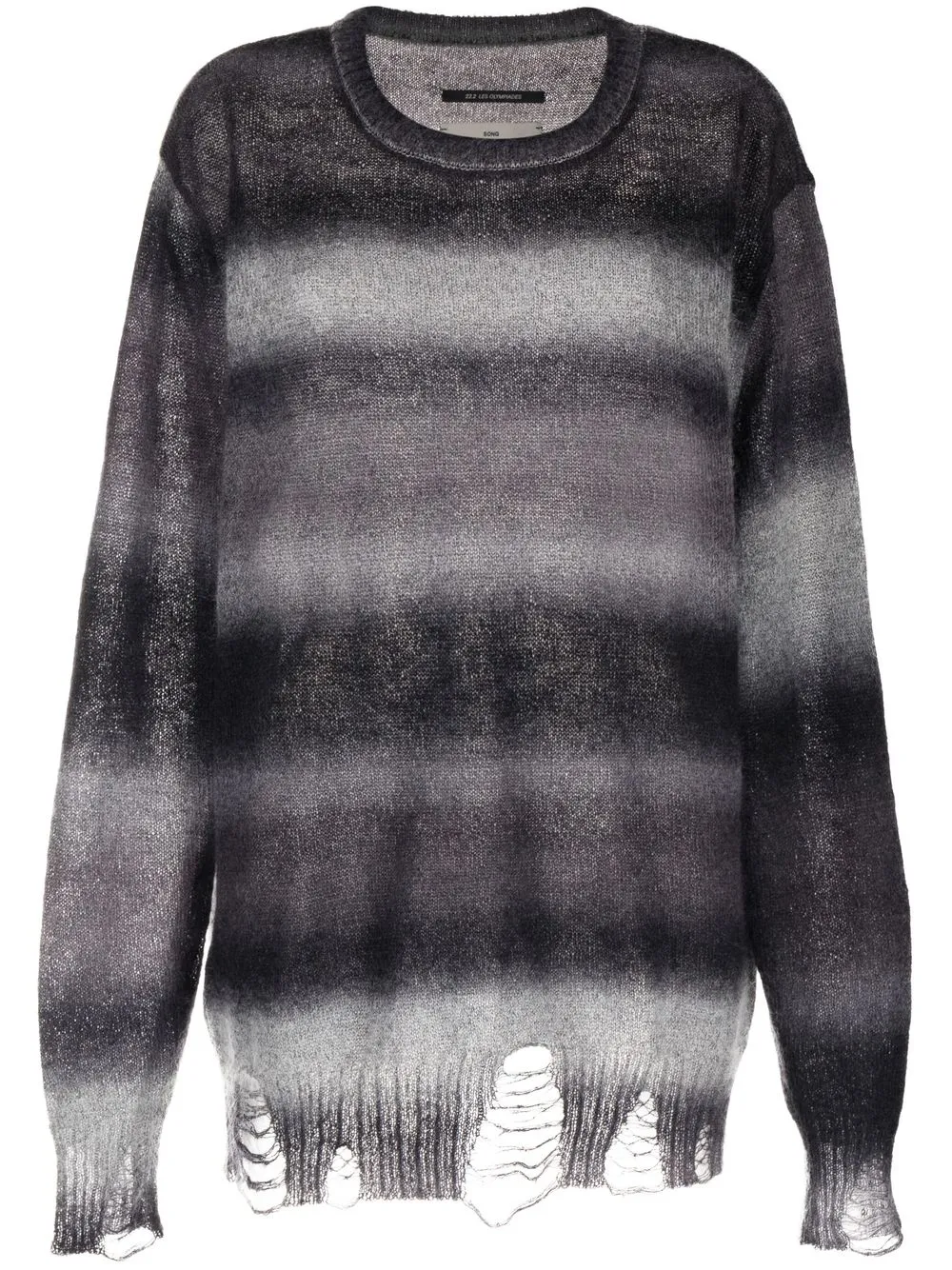 

Song For The Mute striped distressed jumper - Black