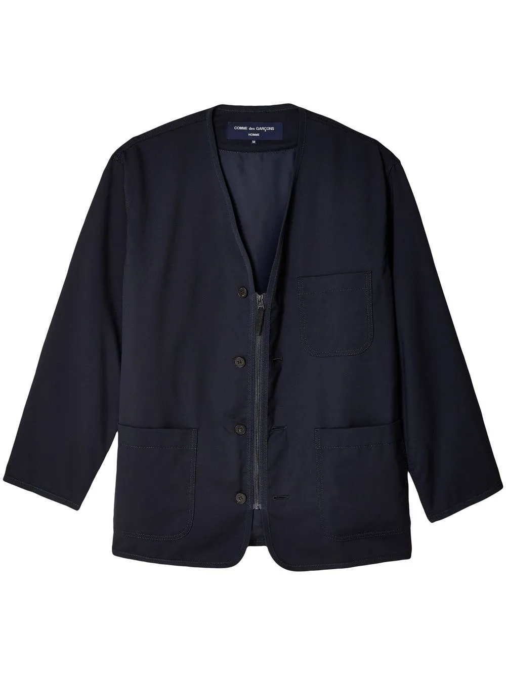 

Comme Des Garçons Homme chamarra con cierre y cuello en V - Azul