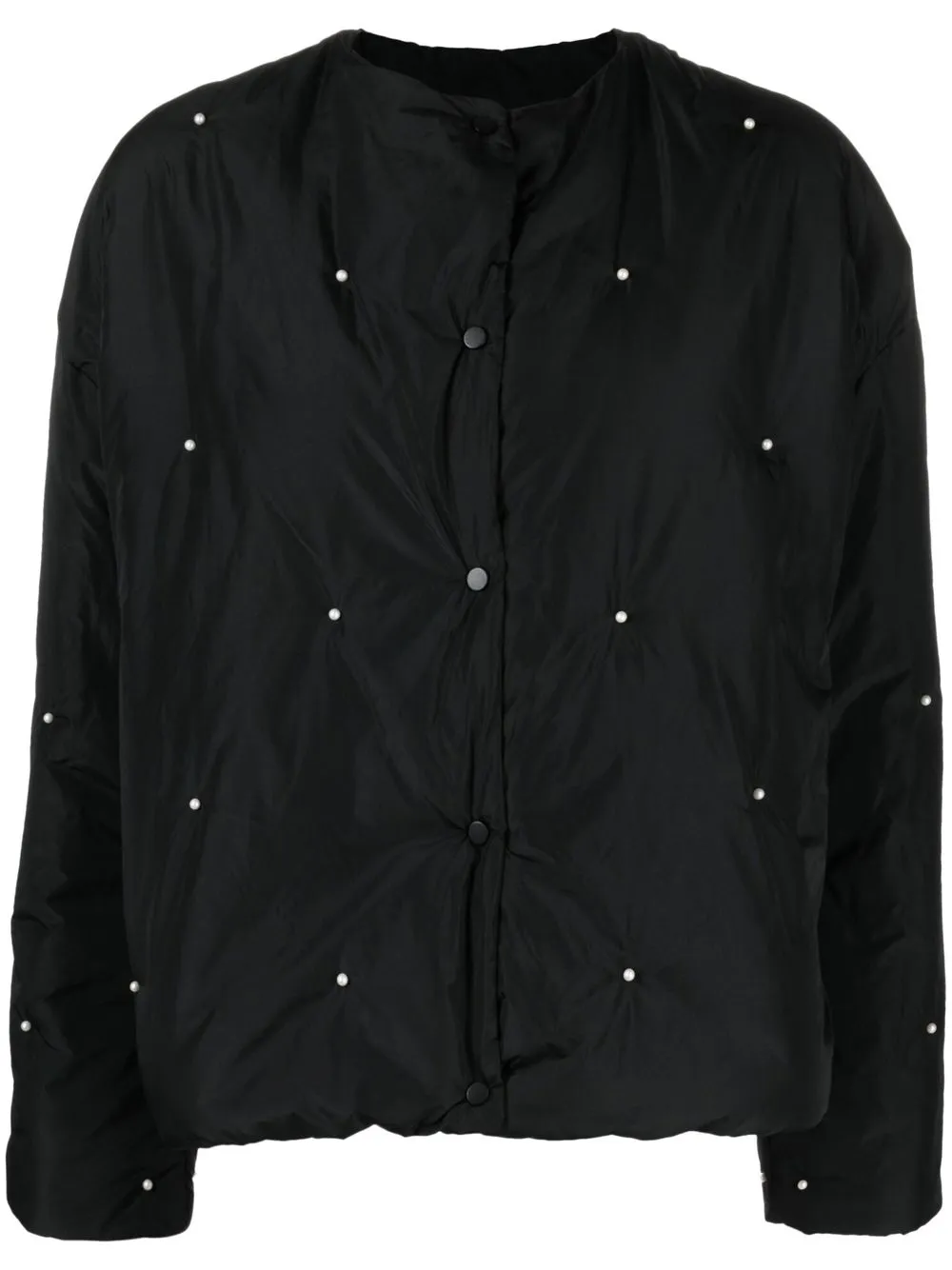 

Sleeper Black Faux Pearl Detail Padded Jacket