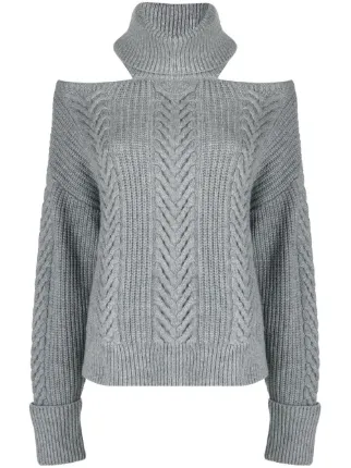 Cold shoulder outlet roll neck jumper