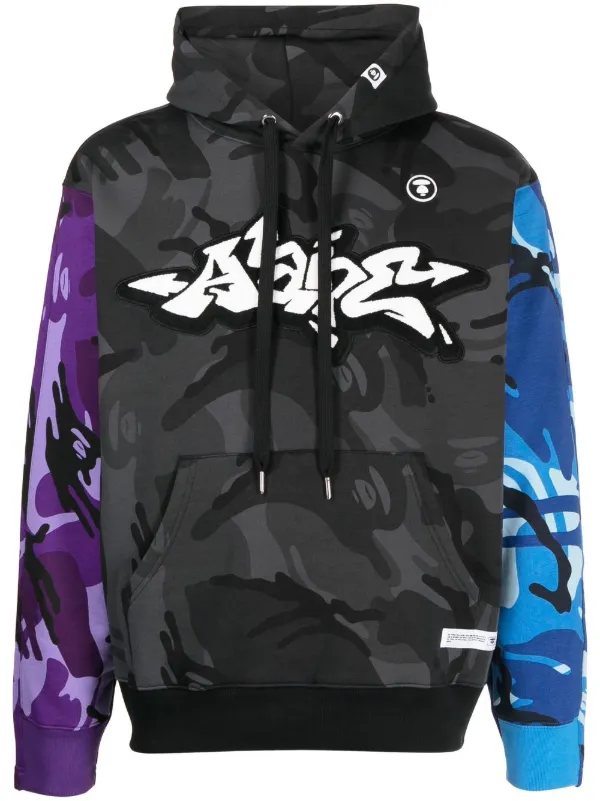 AAPE BY A BATHING APE contrast sleeves Camouflage Hoodie Farfetch