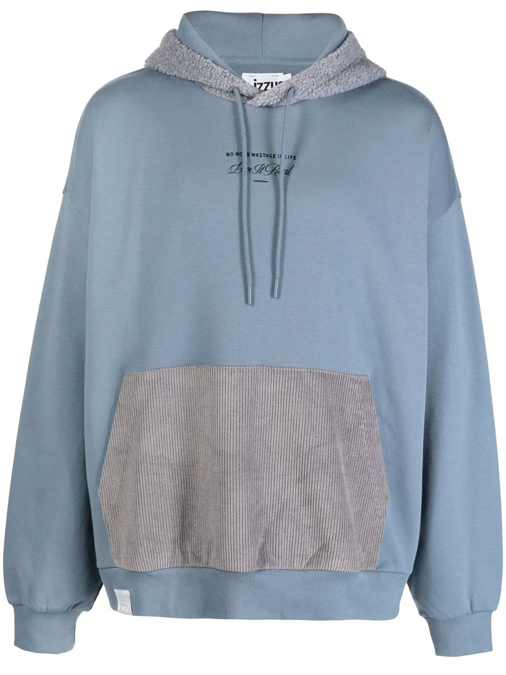 

izzue slogan-embroidered hybrid hoodie - BLE