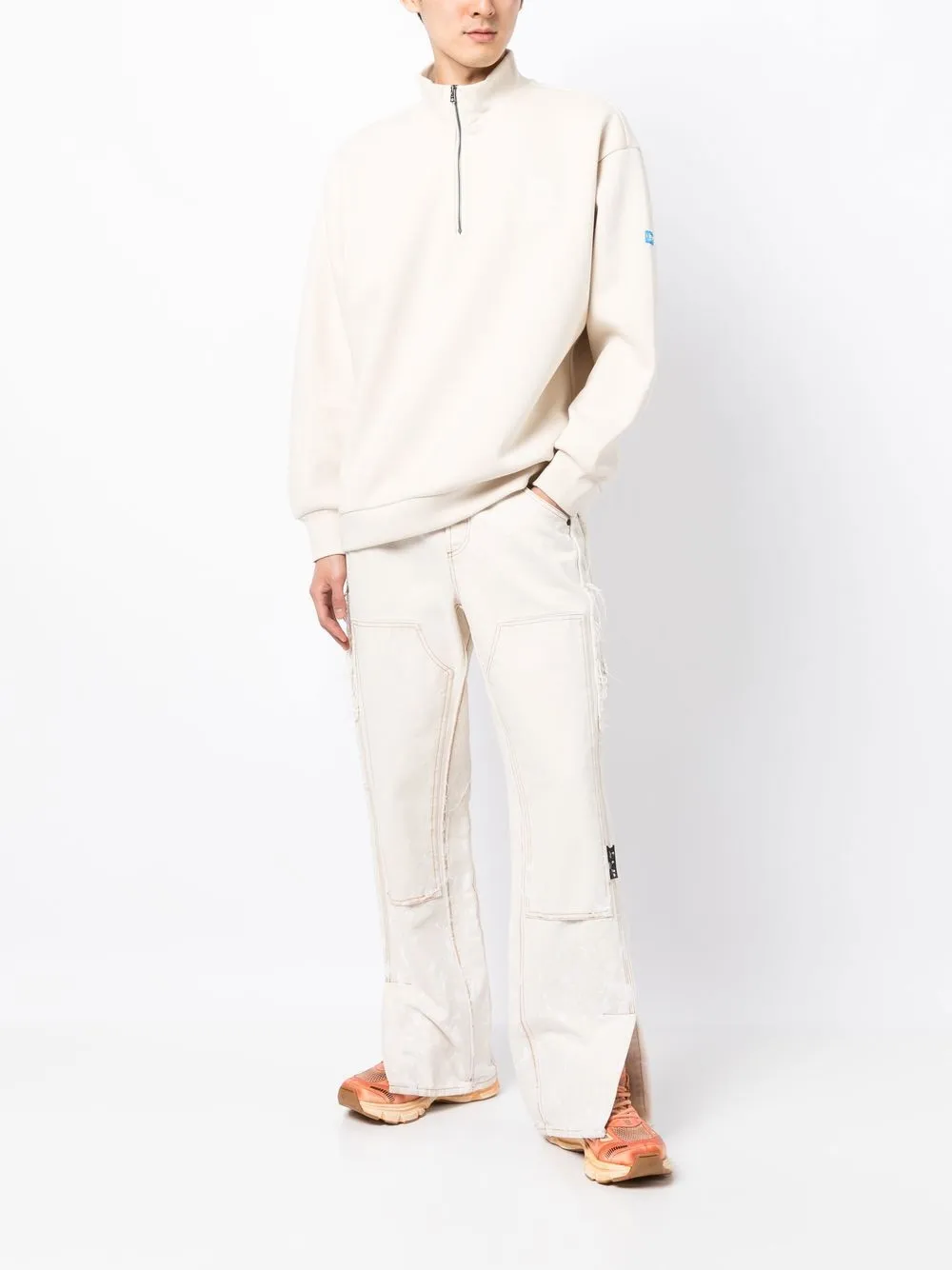 izzue Sweater met halve rits - Beige