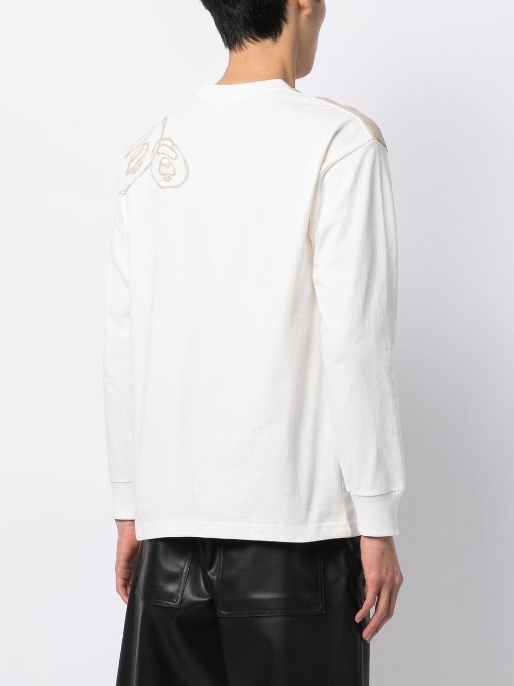 Shop Aape By A Bathing Ape Logo-print Long-sleeved T-shirt In Nude