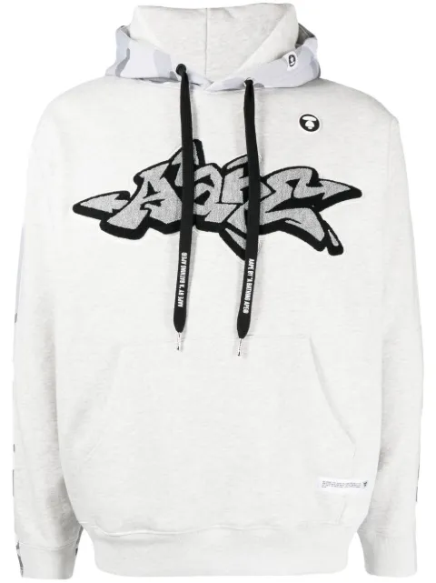 AAPE BY *A BATHING APE applique logo drawstring hoodie Men