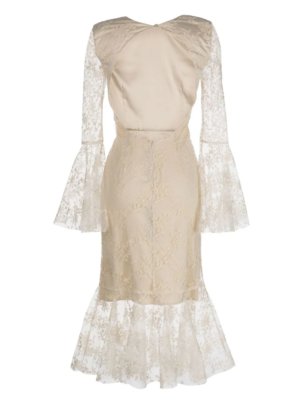ROTATE Maxi-jurk met kant - Beige