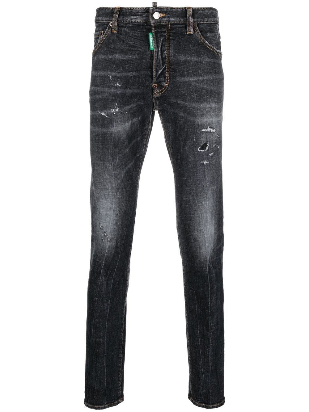 DSQUARED2 distressed skinny-cut jeans – Black