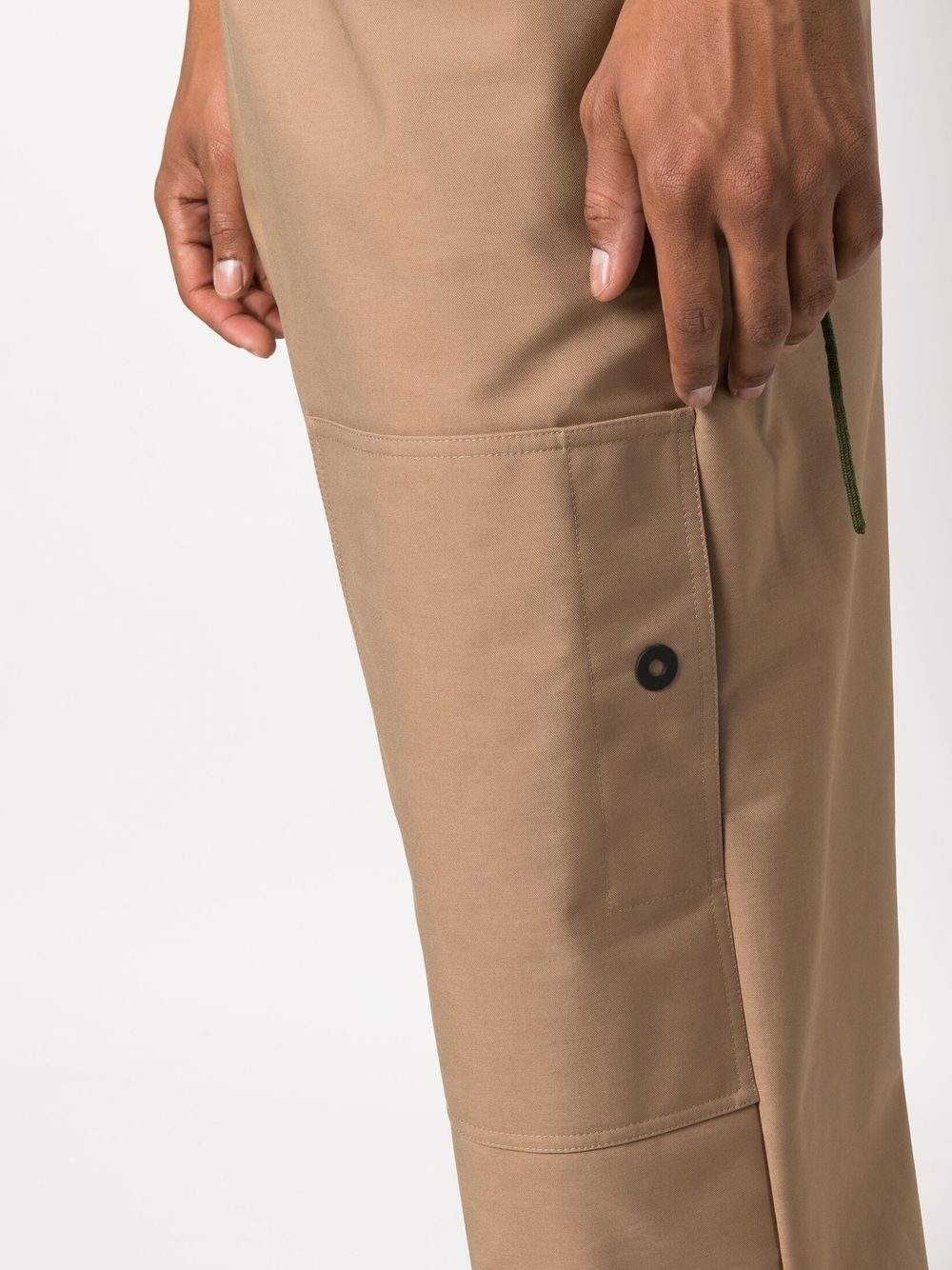 Shop Off-white Logo-embossed Wide-leg Trousers In Brown