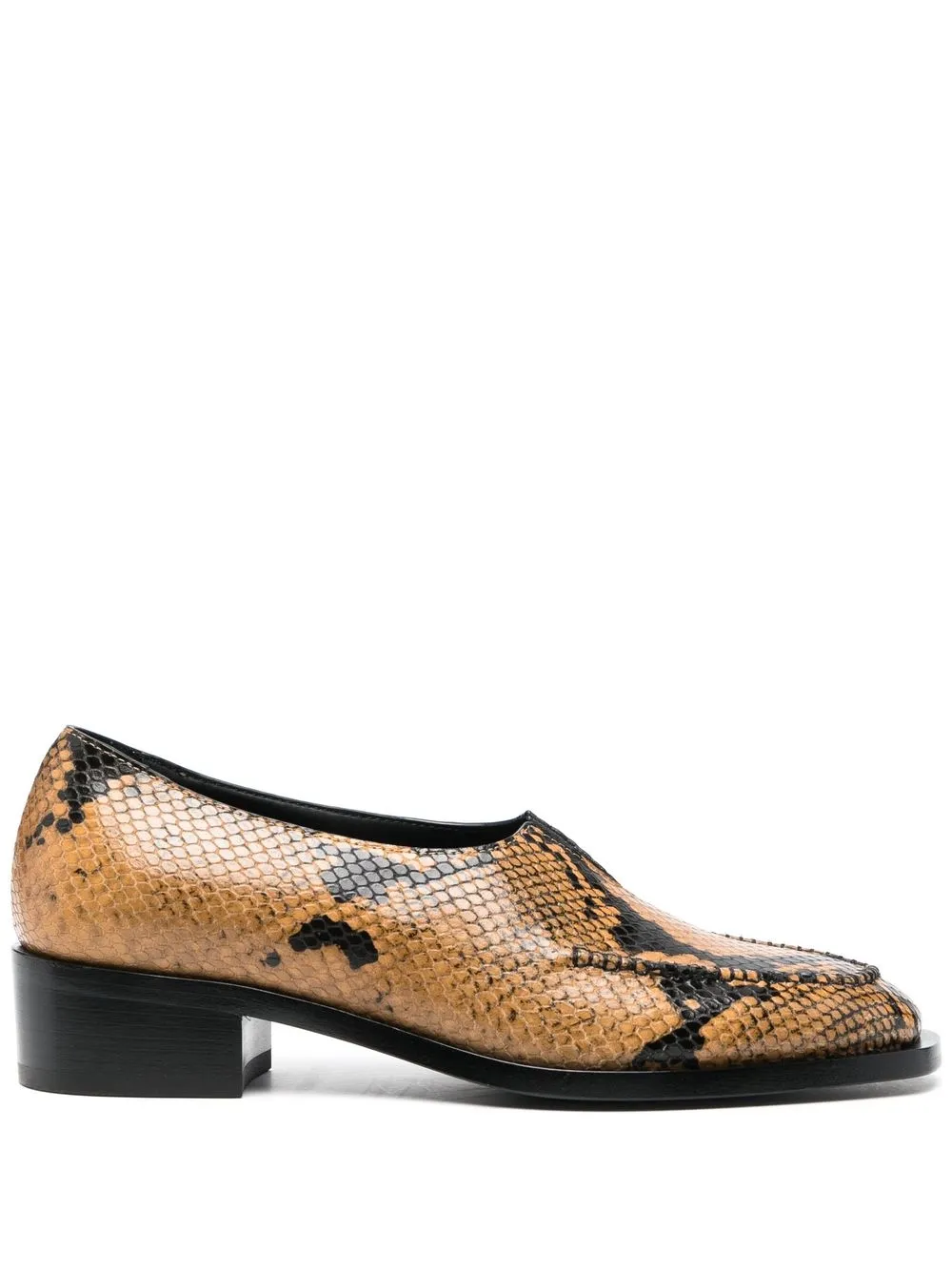 

Peter Do snakeskin-print pointed toe loafers - Yellow