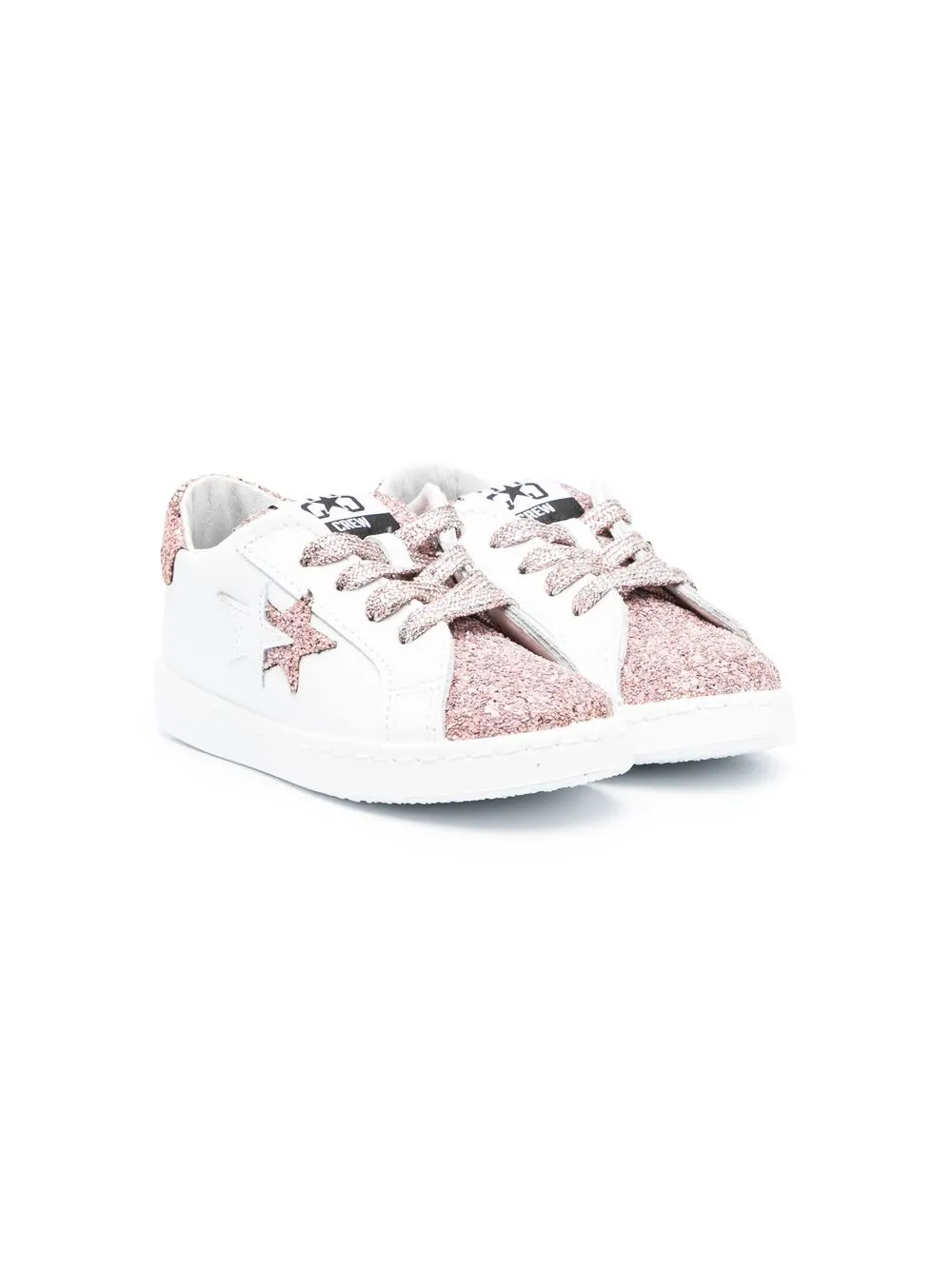 

2 Star Kids glitter-detail low-top sneakers - White