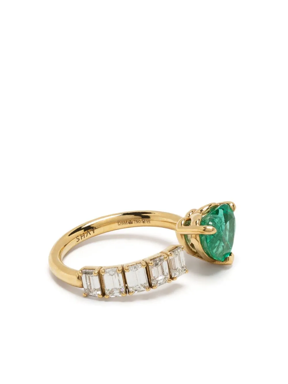 

SHAY 18kt gold Floating emerald and diamond ring