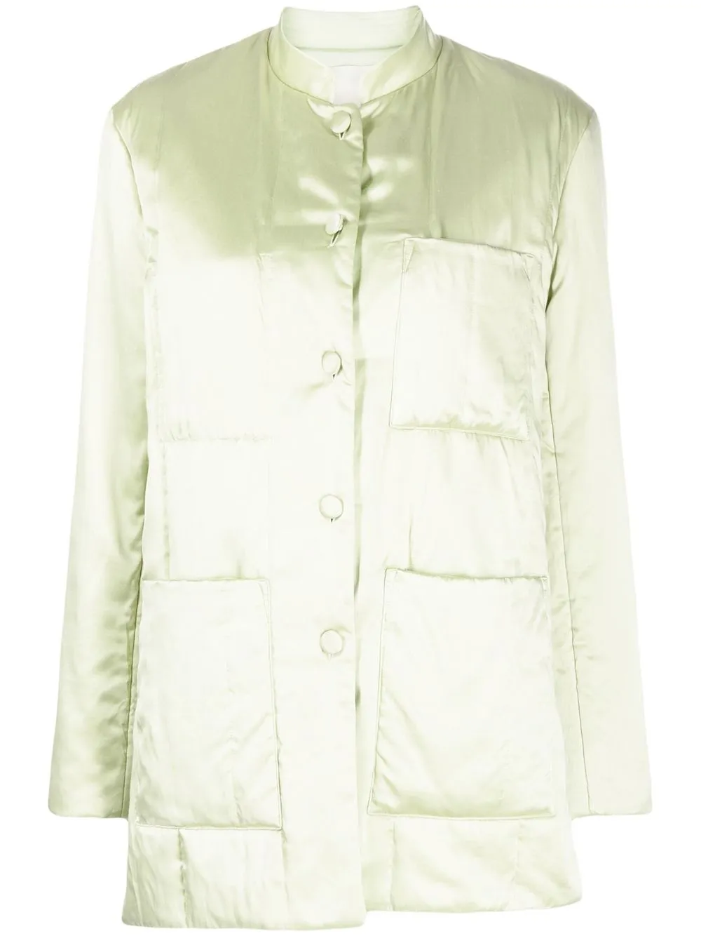 

SAMUEL GUÌ YANG patch-pocket stand-collar jacket - Green