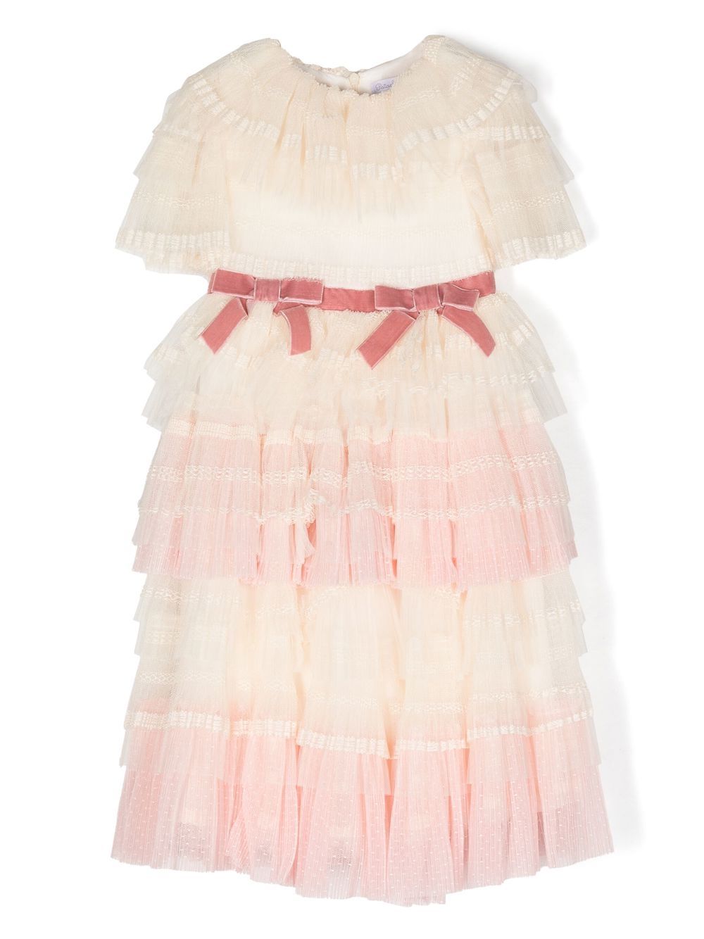 Patachou Kids' Lace Haute Couture Dress In Pink